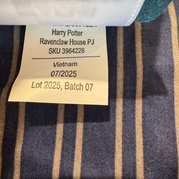 Pottery Barn teen Harry Potter Ravenclaw Pajama Set Navy Stripe Large - Picture 6 of 7